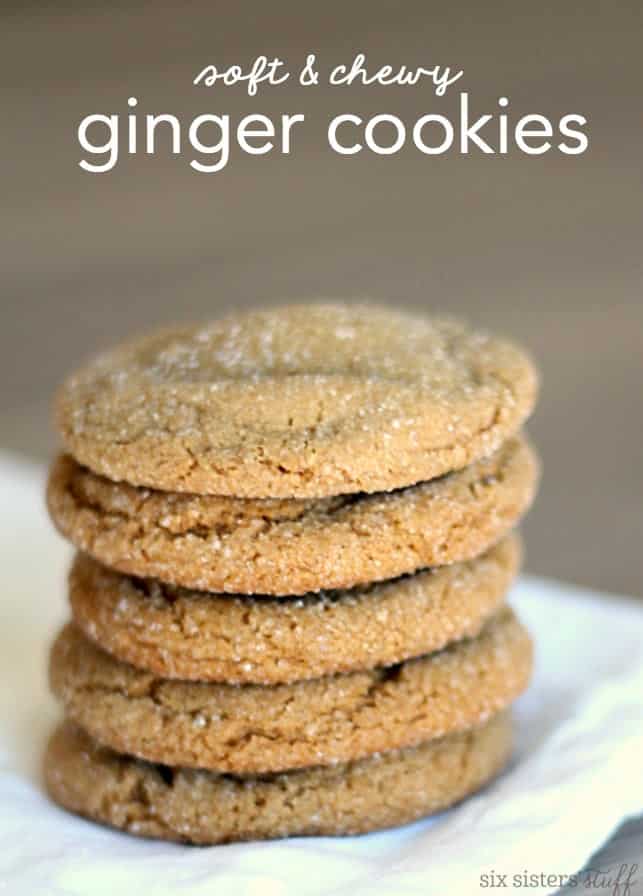 Soft and Chewy Ginger Cookies from SixSistersStuff.com