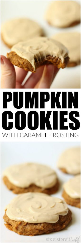 Pumpkin cookies and caramel frosting six sisters
