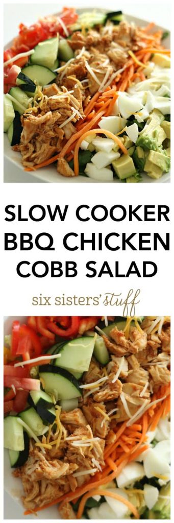 Slow Cooker BBQ Chicken Cobb Salad on SixSistersStuff