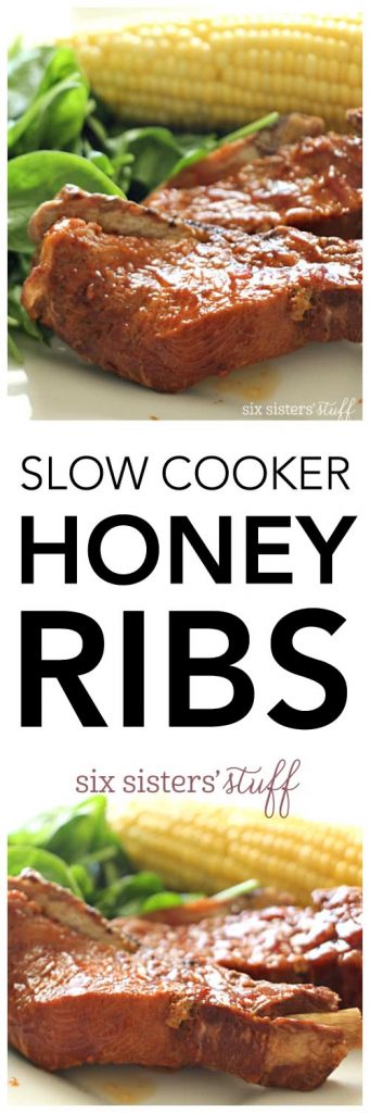 Slow Cooker Honey Ribs from SixSistersStuff