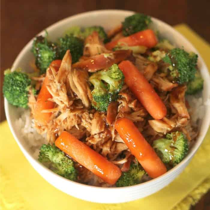 Slow Cooker Chicken Teriyaki Bowls Six Sisters' Stuff
