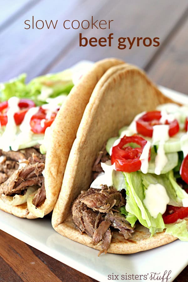 Slow Cooker Beef Gyros Six Sisters' Stuff