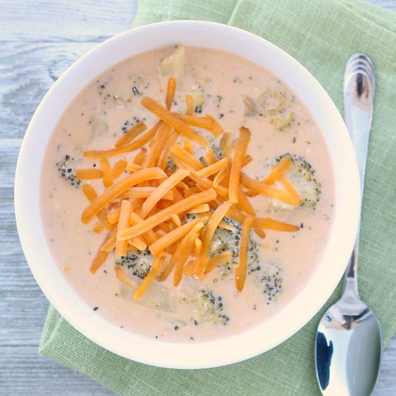 Slow Cooker Cheddar Broccoli Soup
