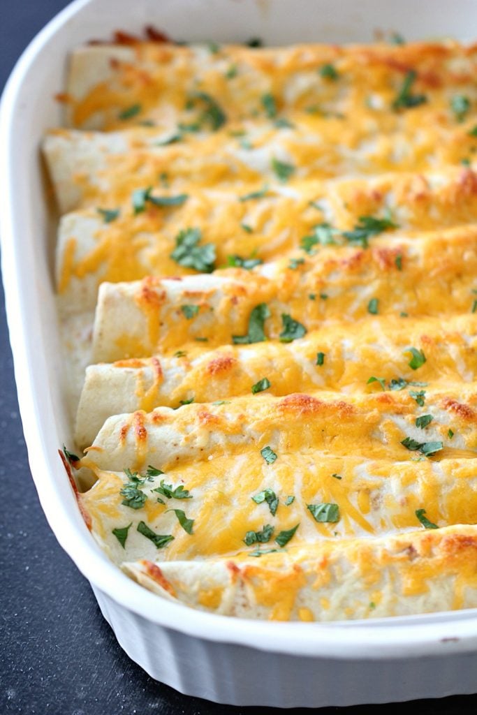 Honey Lime Chicken Enchiladas that can be frozen and cooked later