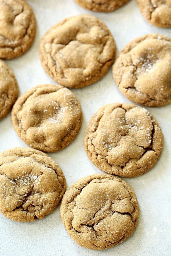 Top view of Soft and Chewy Ginger Cookies.