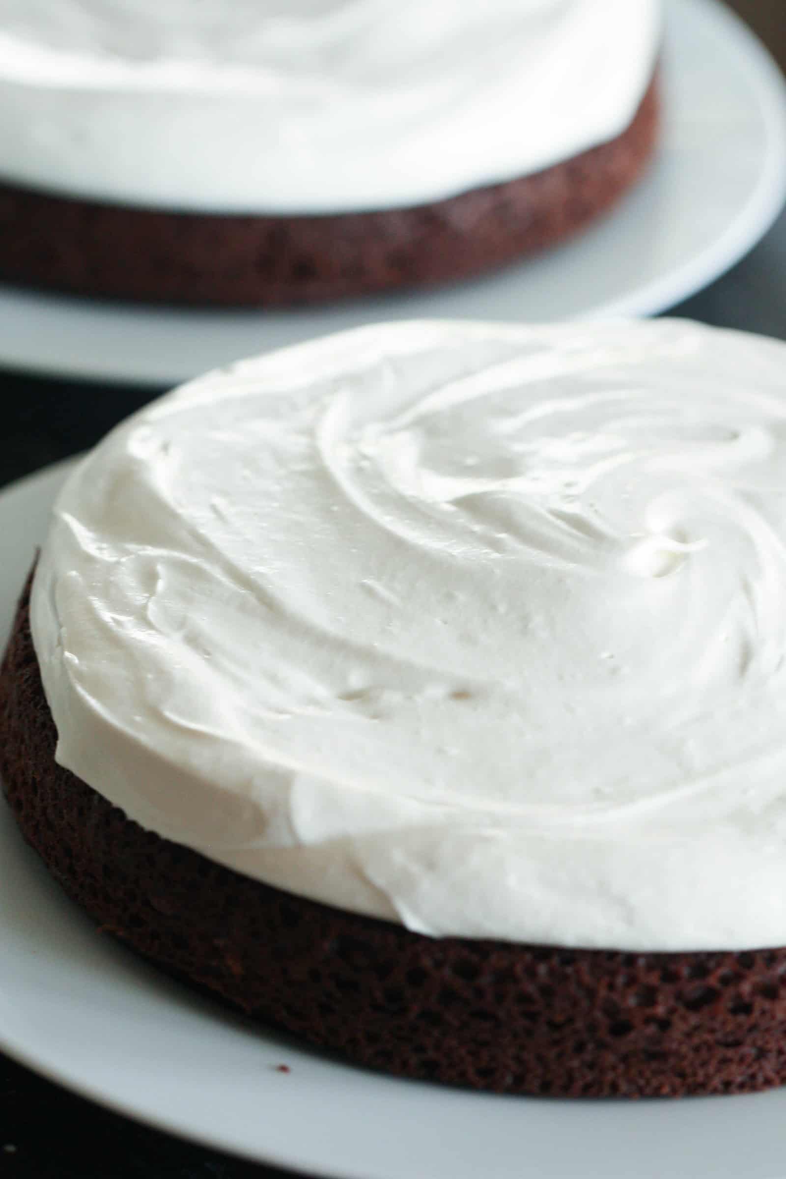 Black forest cake with frosting