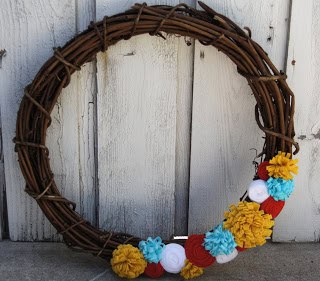 Summer Felt Flowers Wreath