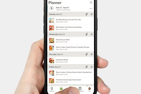 Six Sisters' Menu Plans on Prepear App