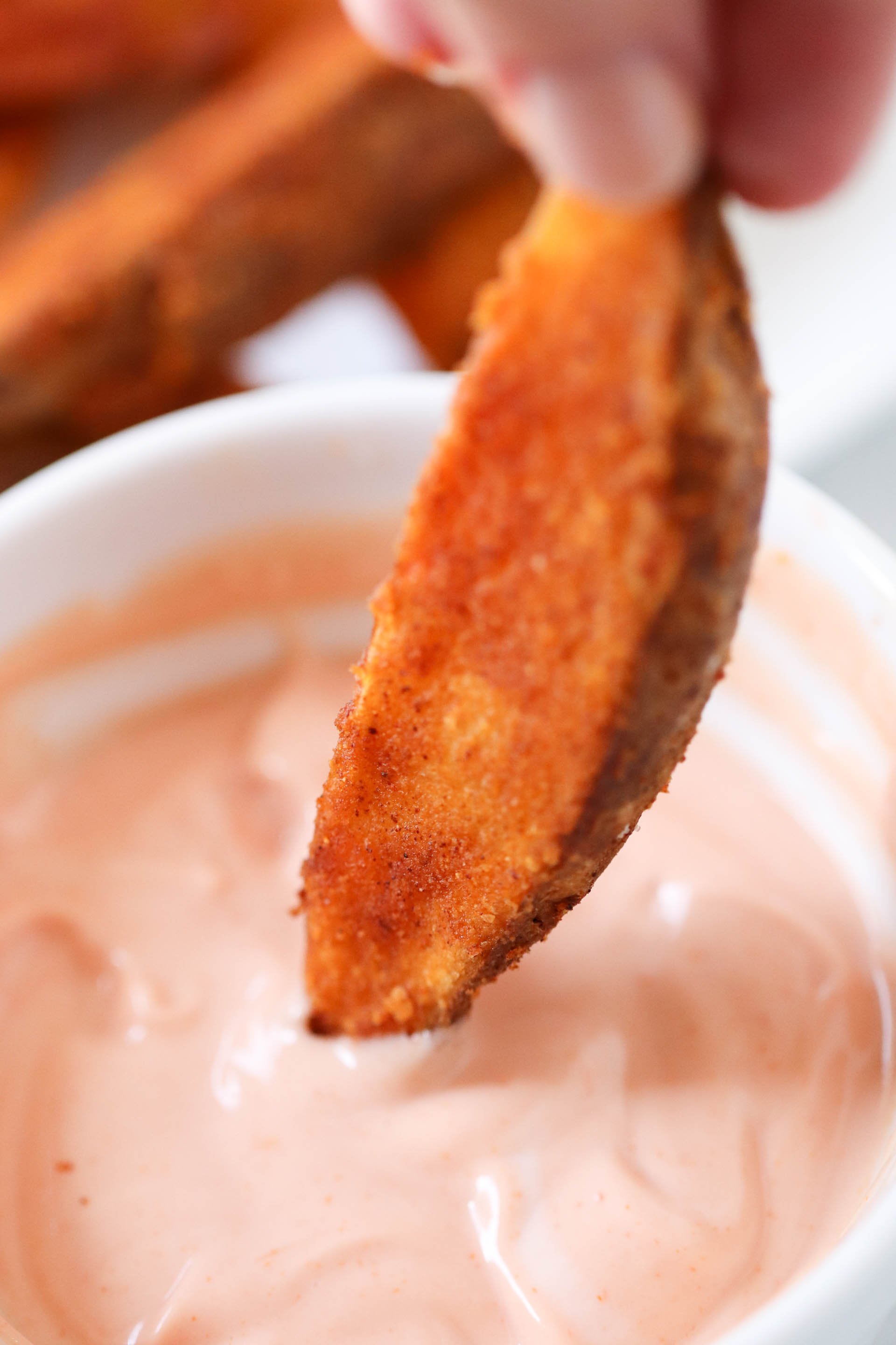 Baked Tater Wedge dipped in Fry Sauce