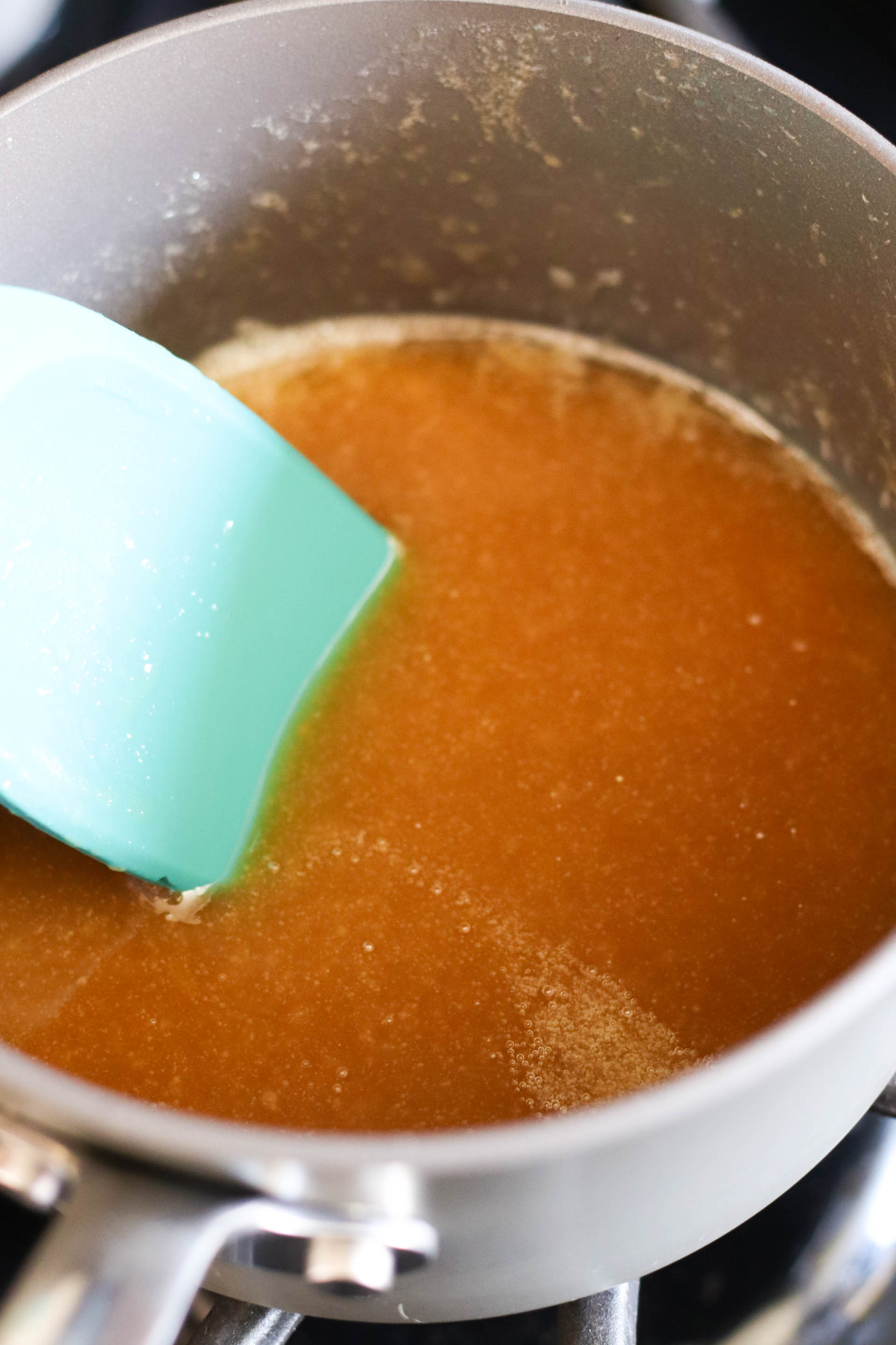 butter and brown sugar melted together in a saucepan