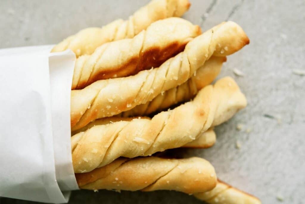 Homemade Pizza Factory Breadsticks wrapped.