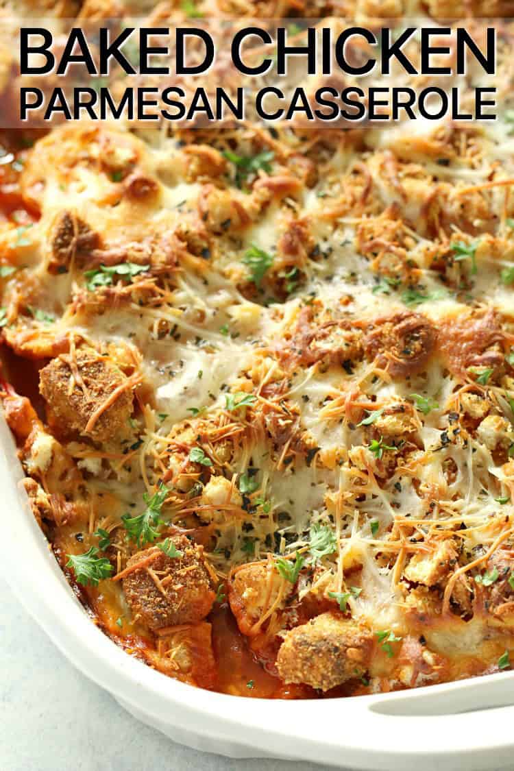 Baked Chicken Parmesan Casserole With Croutons Recipe