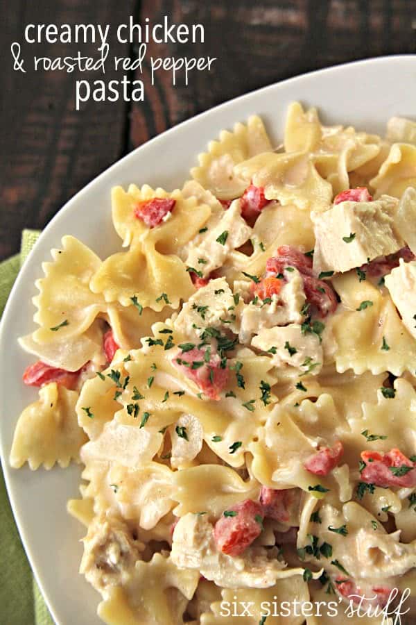 Creamy Chicken and Roasted Red Pepper Pasta Six Sisters Stuff Creamy Chicken and Roasted Red Pepper Pasta Six Sisters Stuff