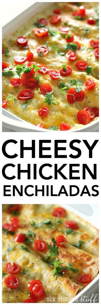 White Chicken Enchiladas on SixSistersStuff