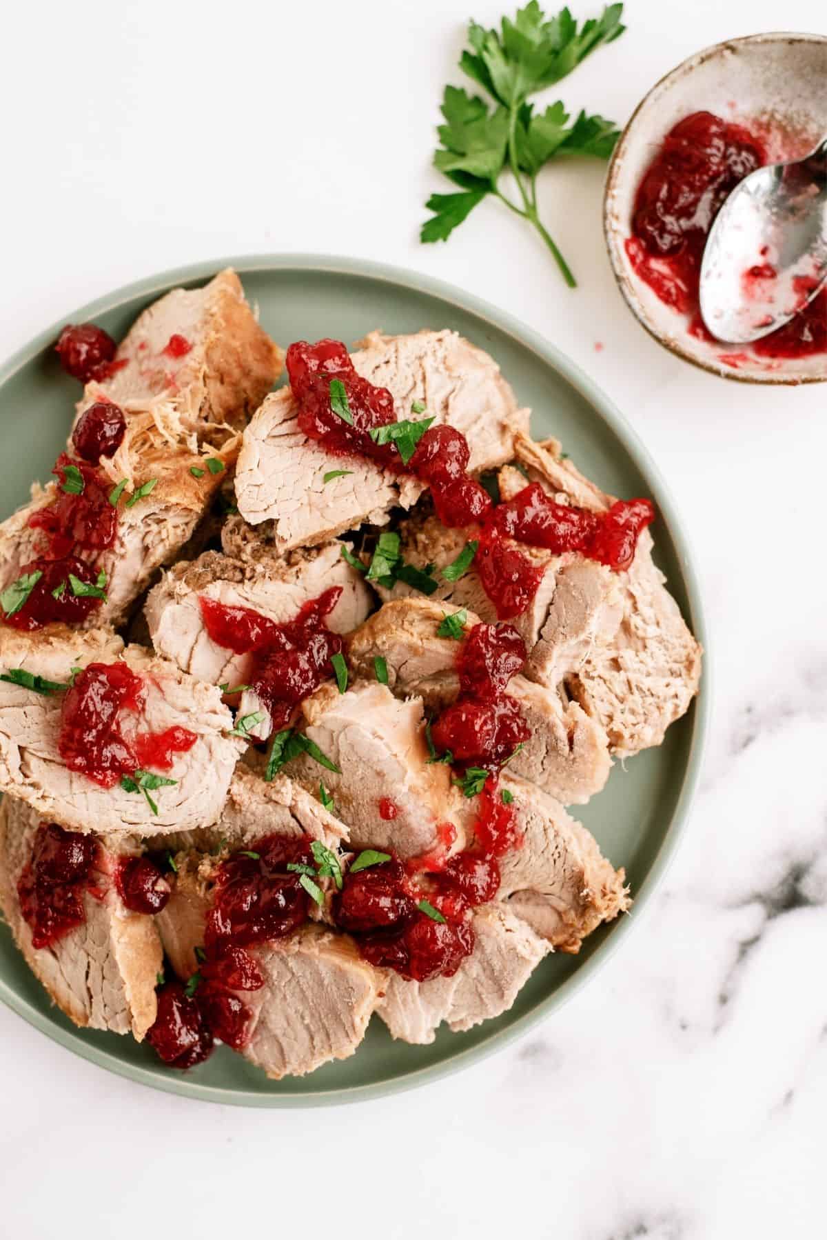 Slow Cooker Cranberry Pork Loin