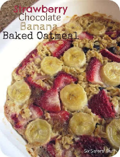 Strawberry Chocolate Banana Baked Oatmeal Recipe