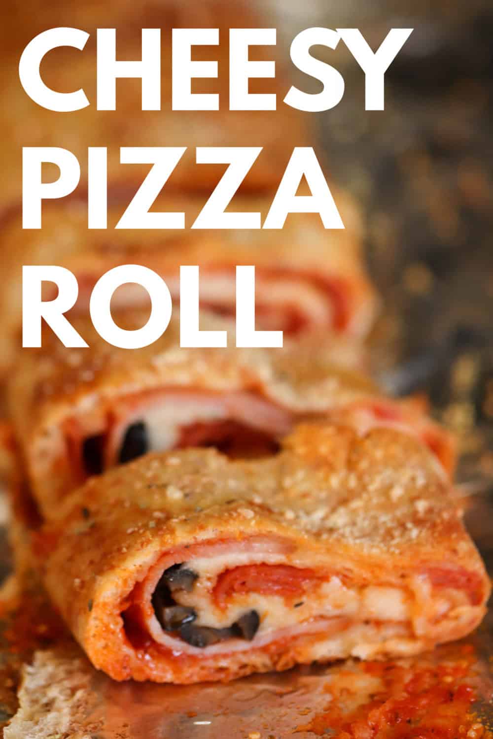 Cheesy Pizza Roll with ham and cheese