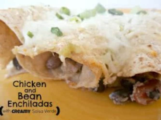 Healthy Meals Monday: Chicken and Bean Enchiladas with Creamy Salsa Verde Recipe
