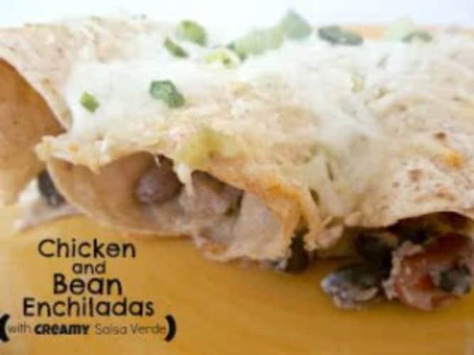 Healthy Meals Monday: Chicken and Bean Enchiladas with Creamy Salsa Verde Recipe