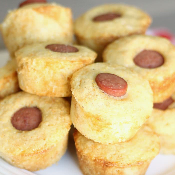 Mini Corn Dog Muffins from SixSistersStuff.com