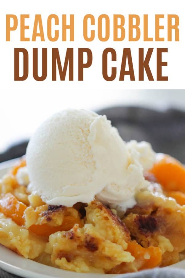 Peach Cobbler Dump Cake {4 Ingredients} Recipe