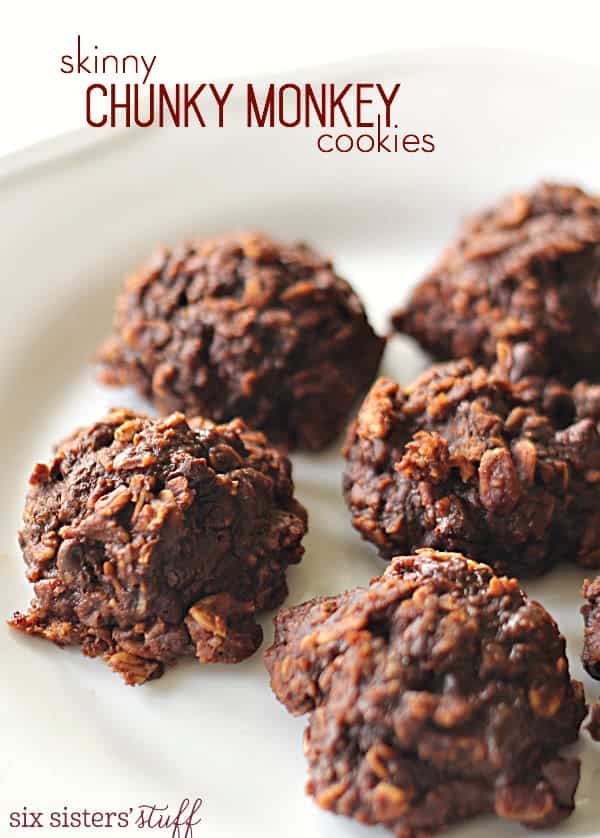 Skinny Chunky Monkey Cookies on SixSistersStuff.com