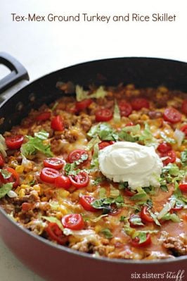 Tex Mex Ground Turkey and Rice Skillet