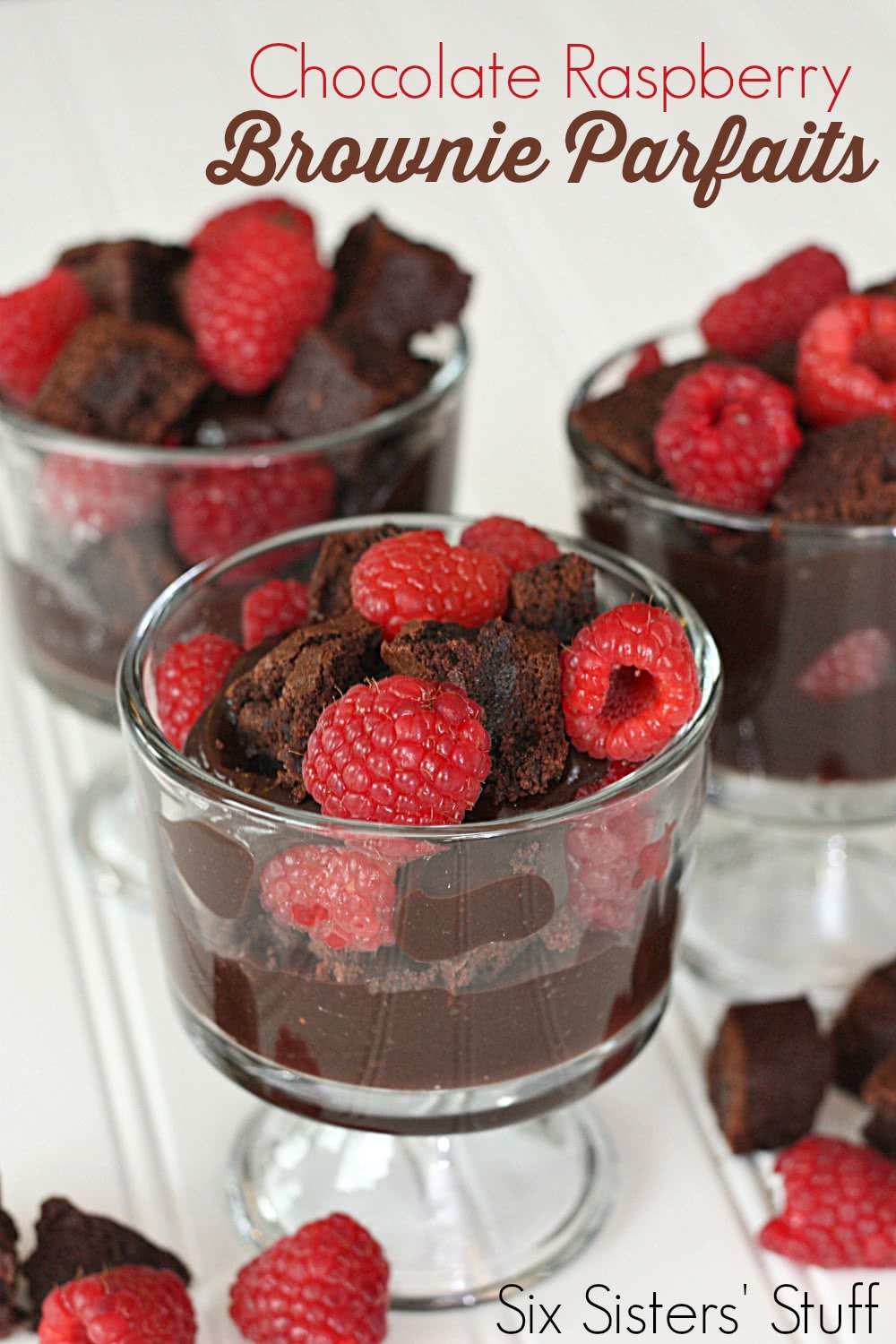 Chocolate Raspberry Brownie Parfaits