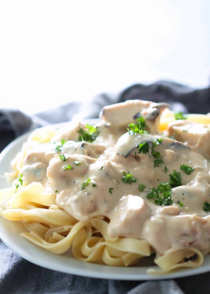 Healthier Chicken Alfredo Recipe (Lightened Up)