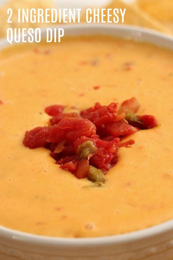 2 ingredient queso dip with tomatoes
