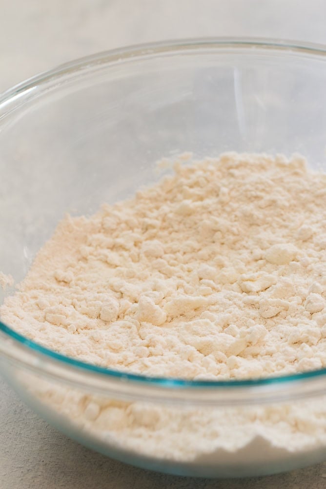 Mixing Bowl with crumbly dough