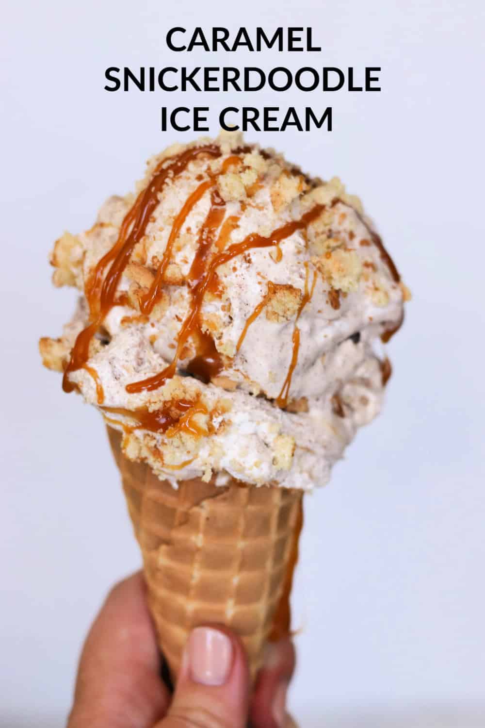 Homemade Caramel Snickerdoodle Ice Cream in an Ice Cream Cone