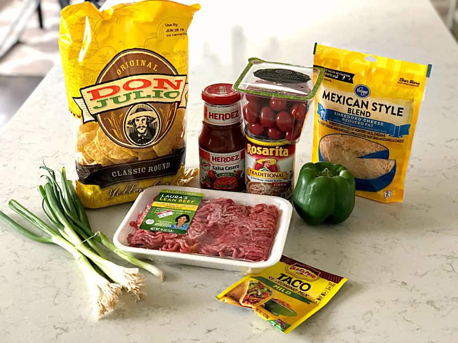 Ingredients for Beef and Bean Taco Casserole