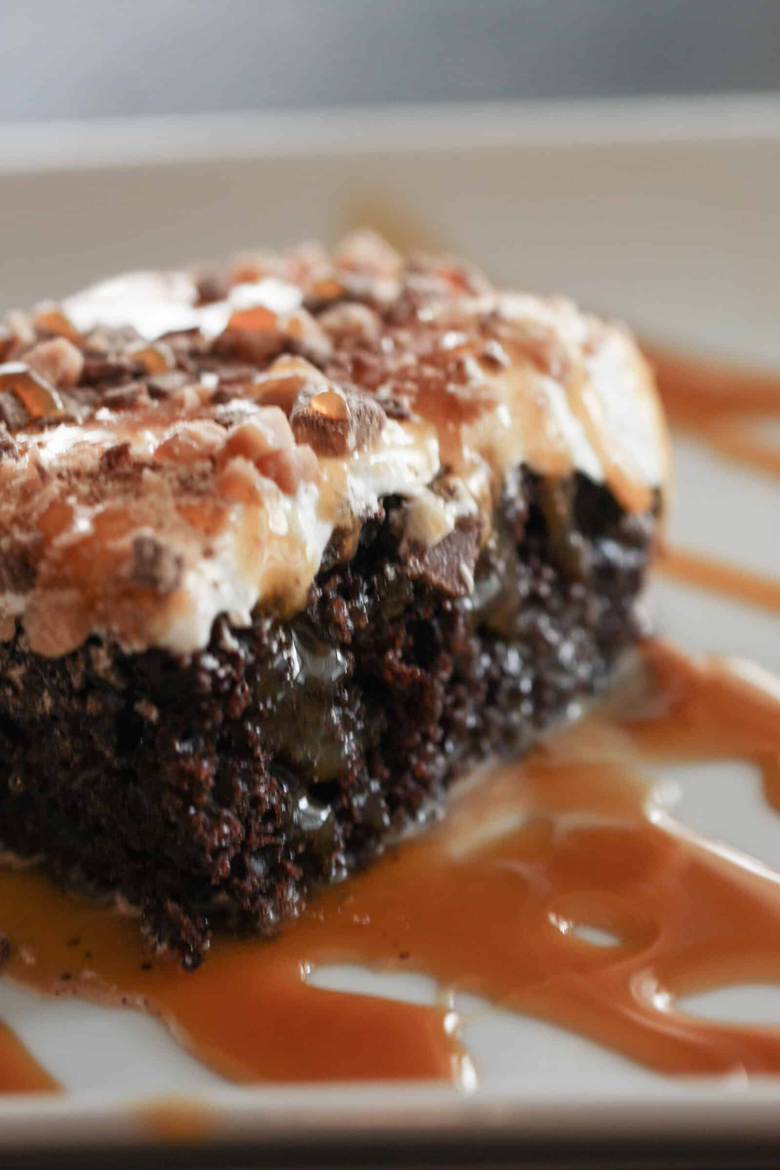 Chocolate Caramel Toffee Crunch Cake