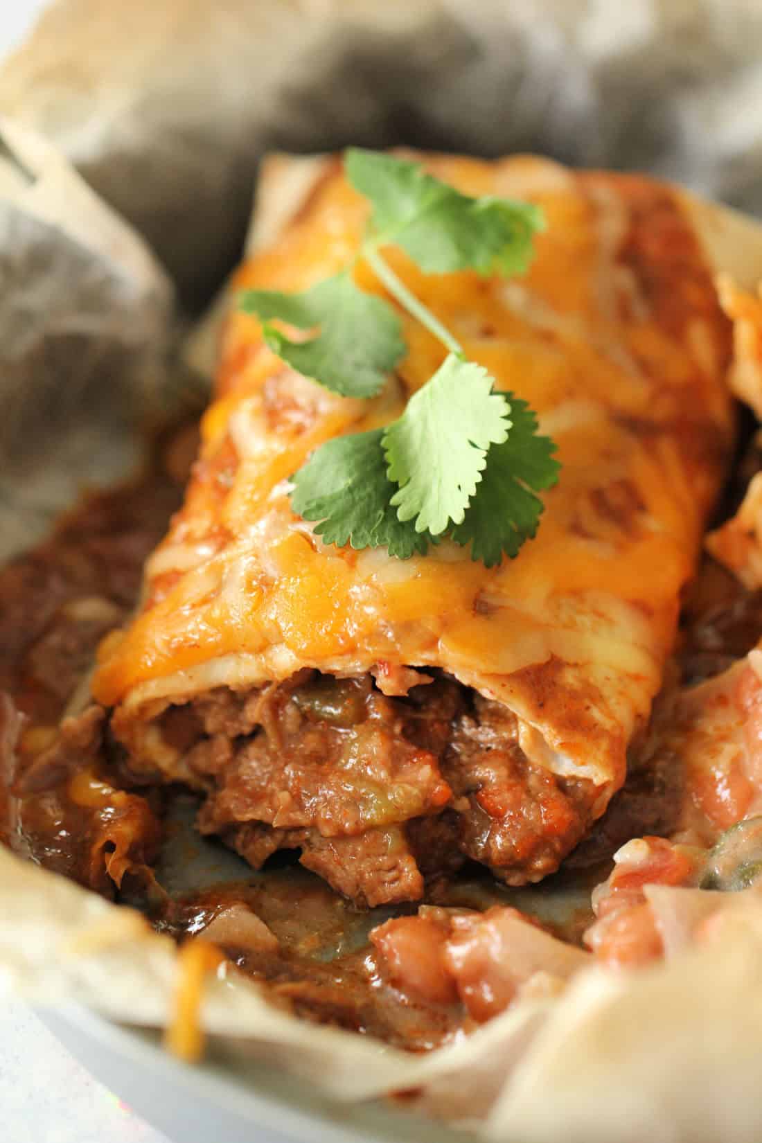 Slow Cooker Chile Colorado Beef Burritos Recipe