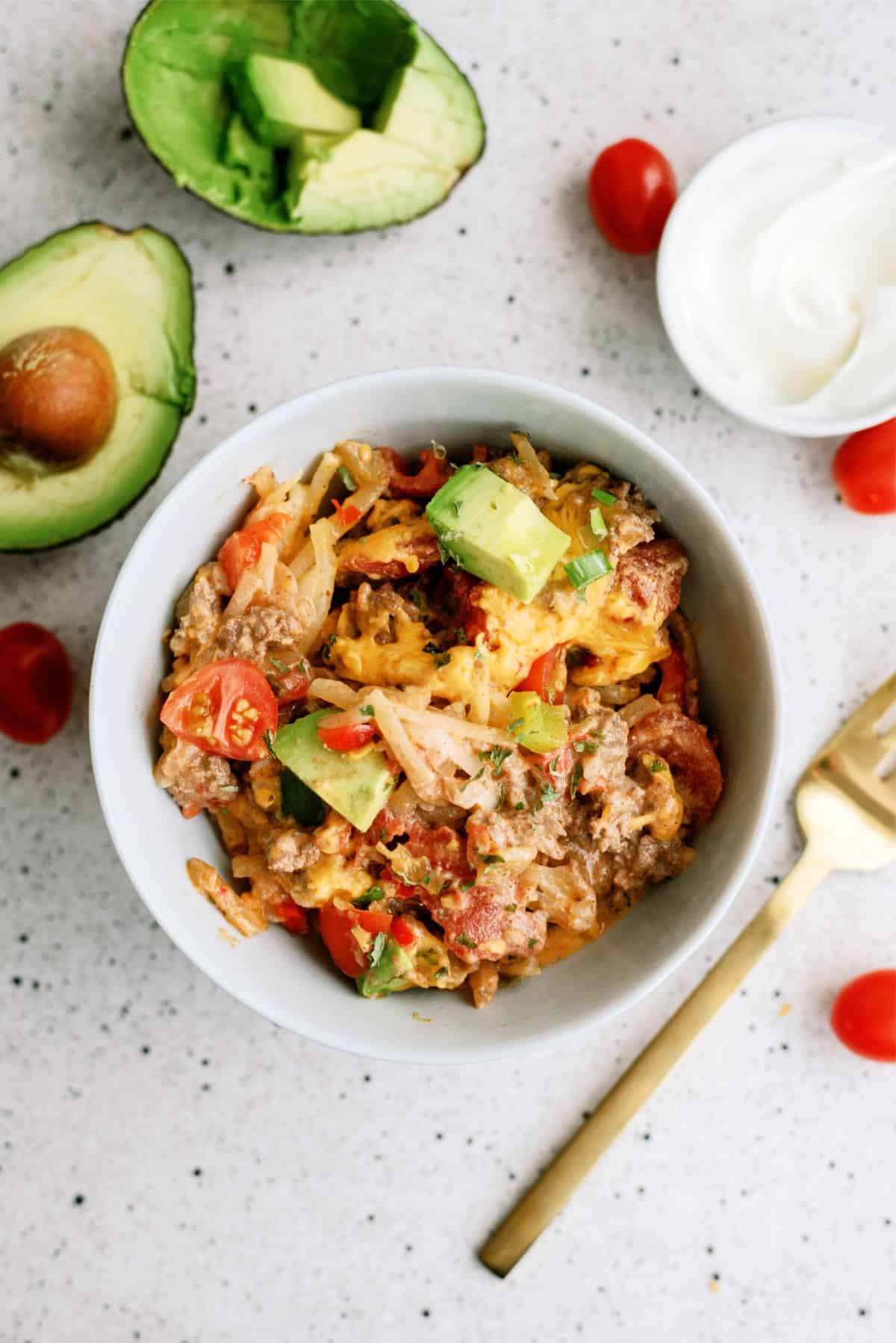 Slow Cooker Mexican Hamburger Hashbrown Casserole Recipe