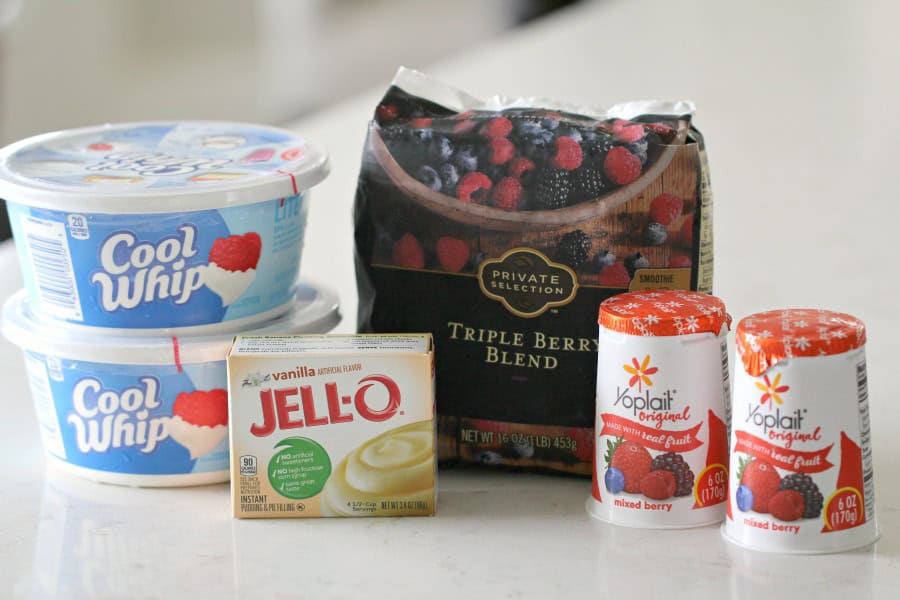 Ingredients for 5 Minute Mixed Berry Parfait Yogurt Salad