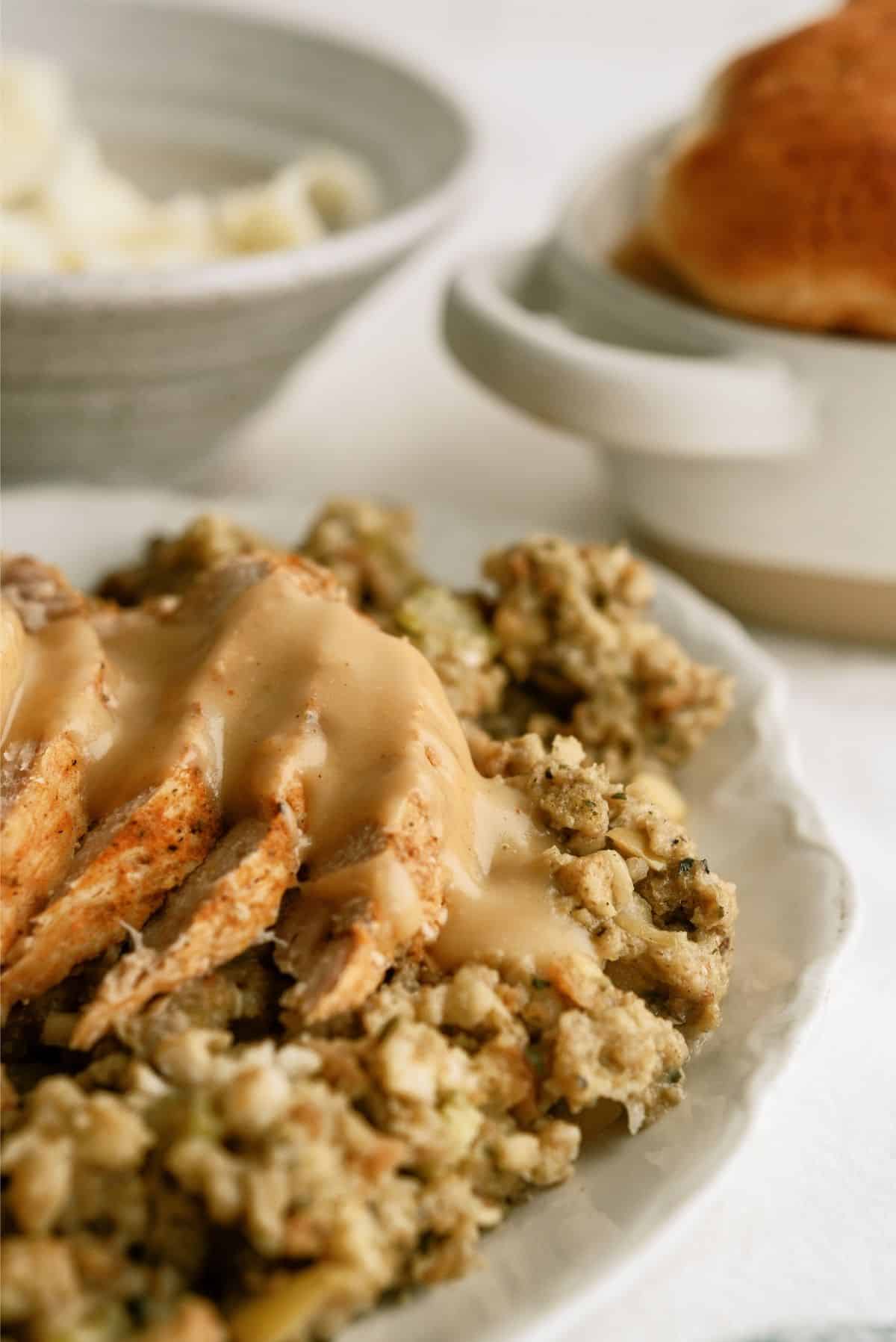 5-Ingredient Turkey Stuffing Slow Cooker Casserole