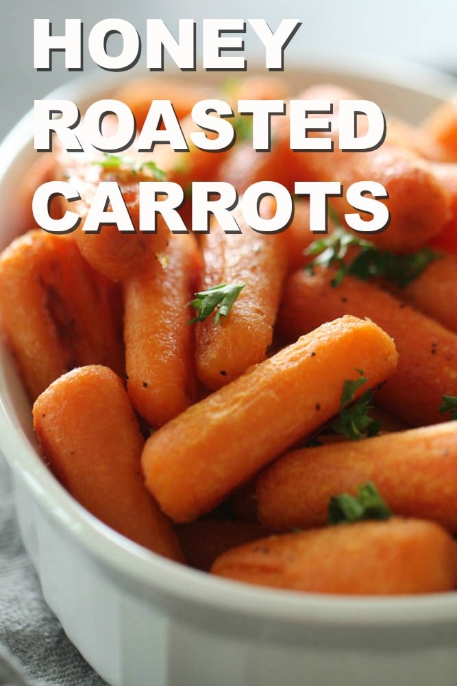 Honey Roasted Carrots in a white bowl