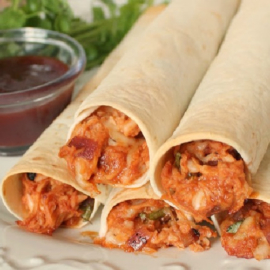 Baked BBQ chicken taquitos