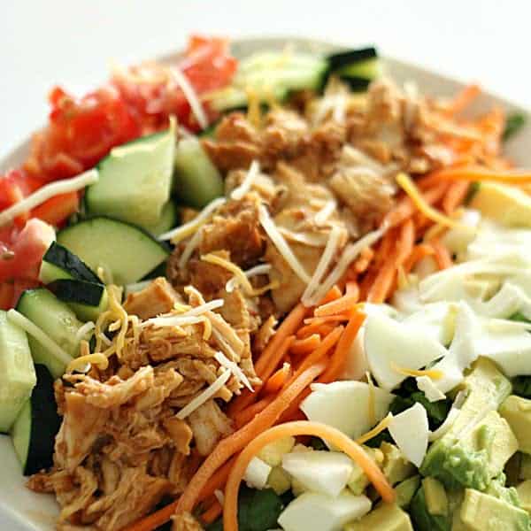 Slow Cooker BBQ Chicken Cobb Salad - SixSistersStuff