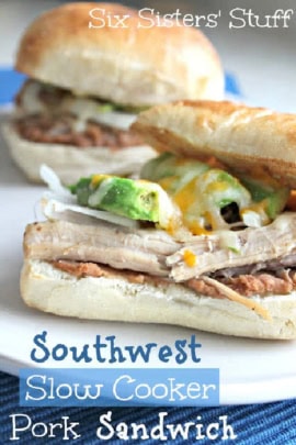 southwest slow cooker pork sandwich