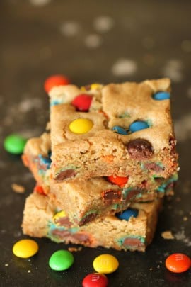 thick and chewy mm blondies