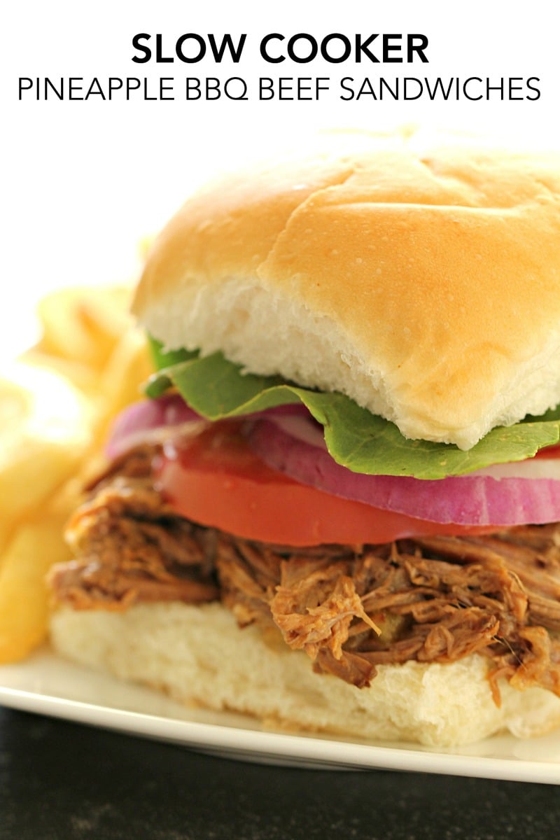 Slow Cooker Pineapple BBQ Beef Sandwiches
