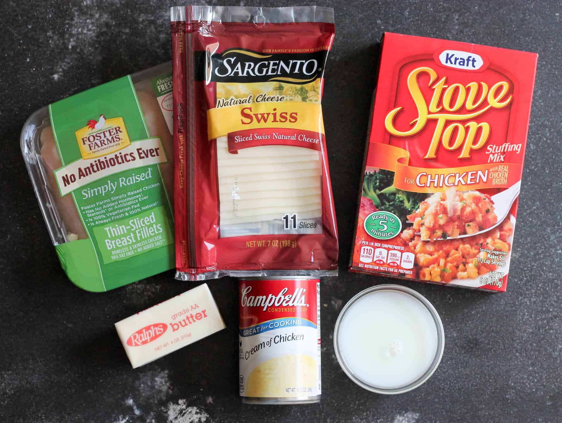 Ingredients for Slow Cooker Swiss Chicken