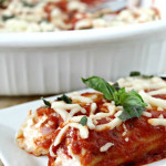 manicotti stuffed with chicken parmesan and cheese