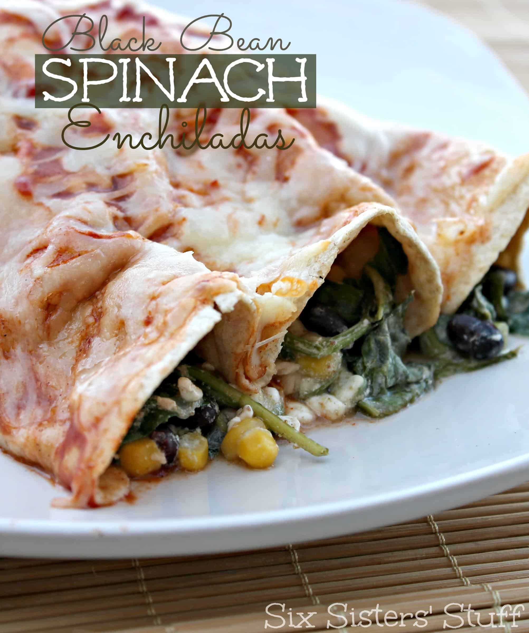 Healthy Black Bean Spinach Enchiladas