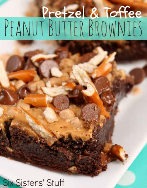 Pretzel and Toffee Peanut Butter Brownies Recipe