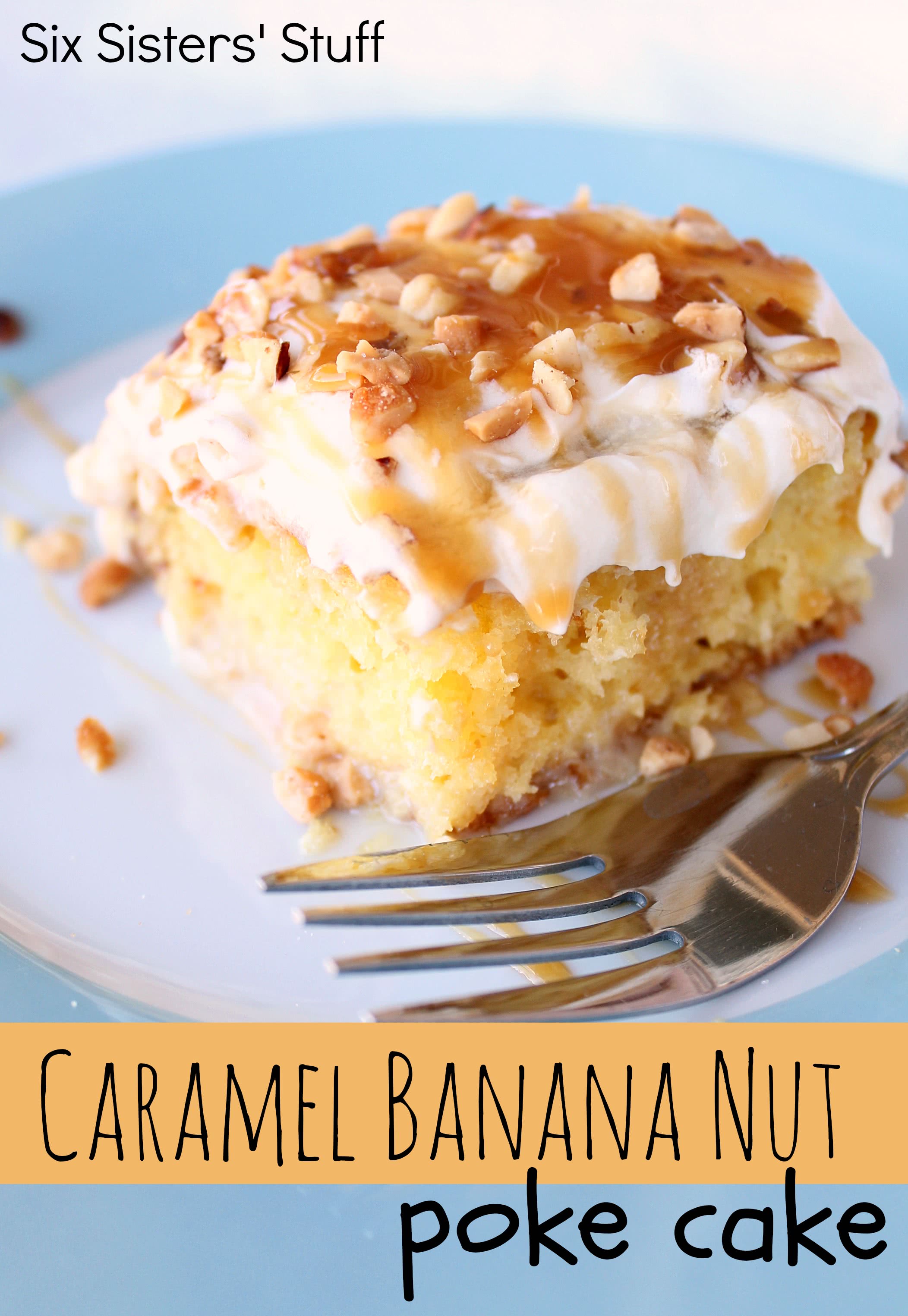 Caramel Banana Nut Poke Cake Recipe