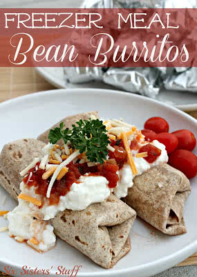 Freezer Meal Slow Cooker Bean Burritos Recipe